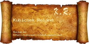 Kubicsek Roland névjegykártya