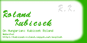 roland kubicsek business card